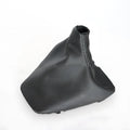 Black PU leather gear dust cover for BMW 3 Series manual gear stick.