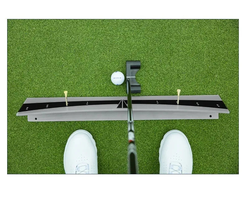 Adjustable golf putter balance simulator with PVC construction for putting practice