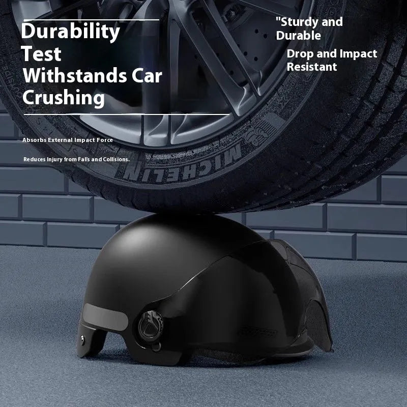 3C certified electric motorcycle helmet with sun protection visor in ice crystal grey colour
