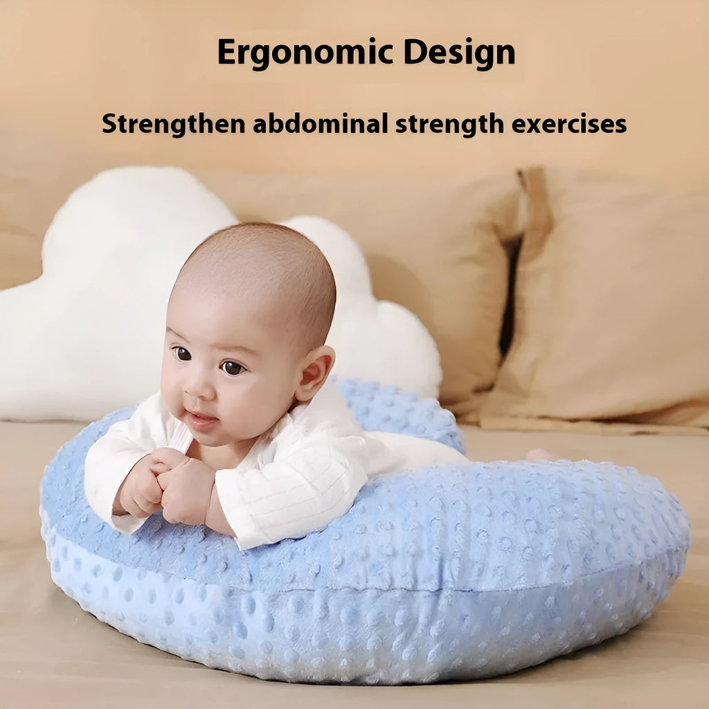 Nursing pillow with anti-spill design in grey, light blue, pink or yellow colours