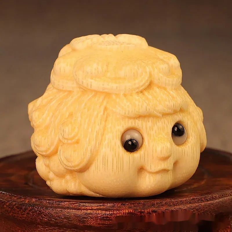 Solid bamboo golden toad princess decorative ornament measuring 5.0 inches in cute style
