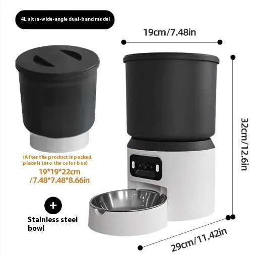 4L smart pet feeder for cats and dogs with choice of plastic or stainless steel bowl
