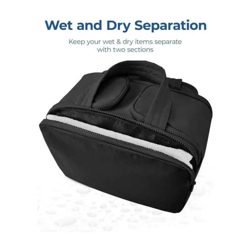 Large lightweight travel toiletry bag with wide opening in a choice of colours.