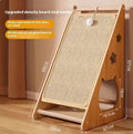 Vertical wall-mounted cat scratch board with sisal rope and cat funny ball design