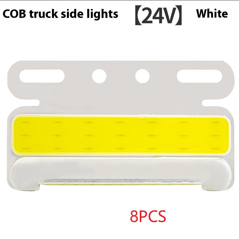 Waterproof aluminium alloy COB LED truck side marker light in red, yellow, green, blue, or white for 12V/24V vehicles