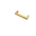 Stainless steel square pipe cabinet door handle in brushed silver finish