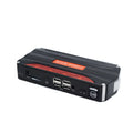 Black and red vehicle emergency starting power supply unit measuring 178x80x30mm with 7800mAh capacity