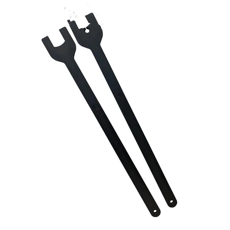 Land Rover fan wrench set showing 36mm spanner and 40mm spanner with hole, made from alloy steel.