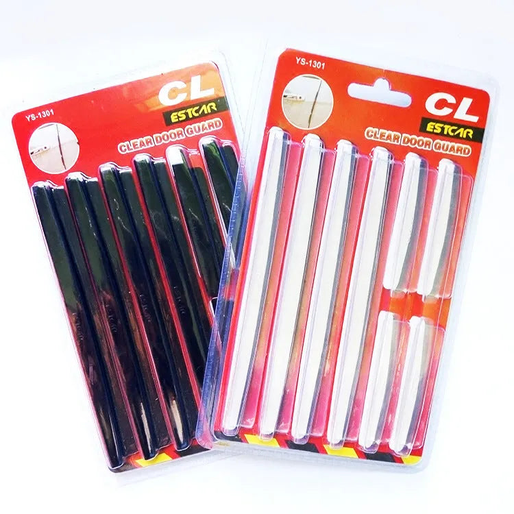 White plastic car door edge anti-collision strip set for vehicle door protection