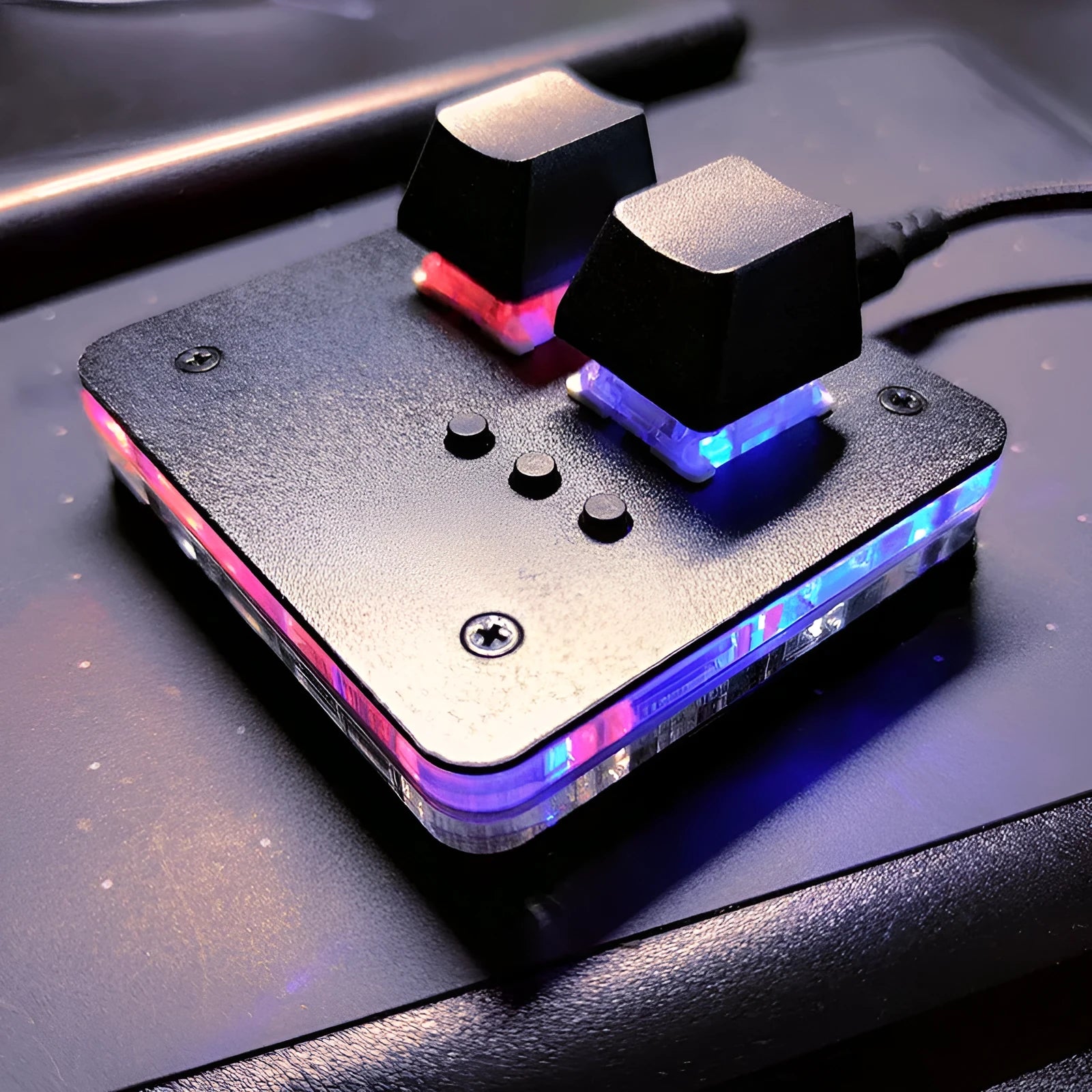 Mini USB wired keyboard in choice of colours with multimedia keys for audio control.
