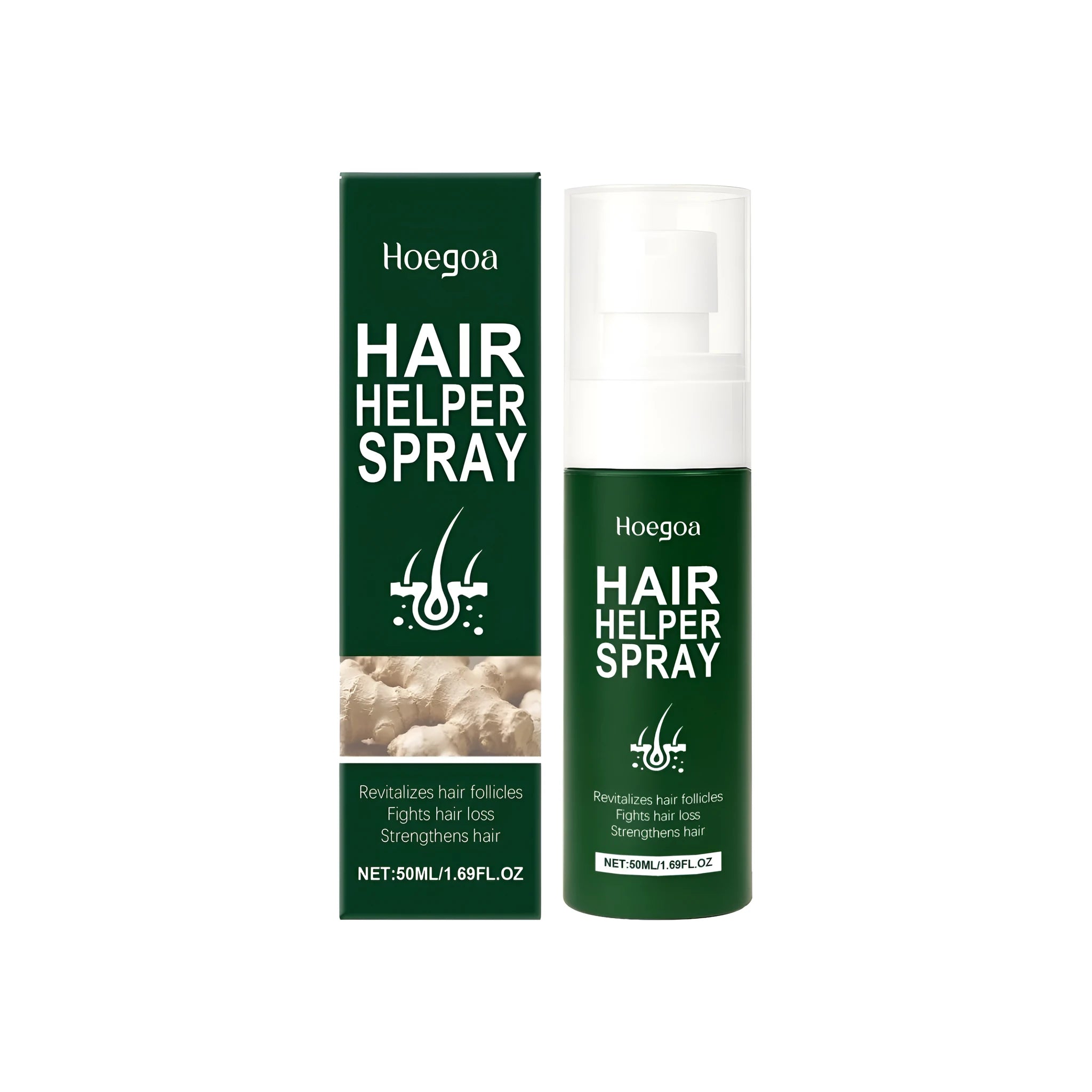 50ml Hair Helper Spray bottle with ginger root oil and Polygonum multiflorum extract for scalp care