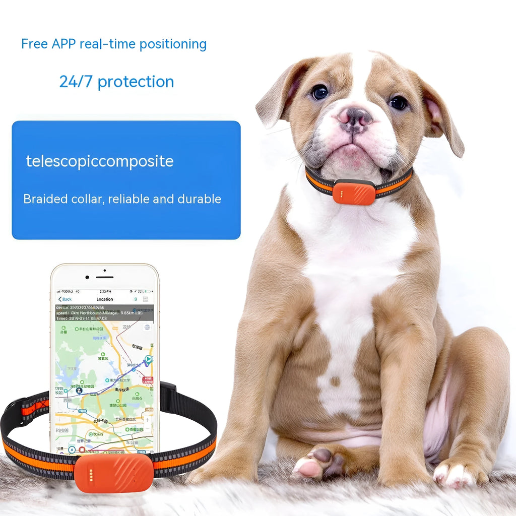 Blue pet GPS tracker with 4G anti-lost and SOS call feature for dogs and cats