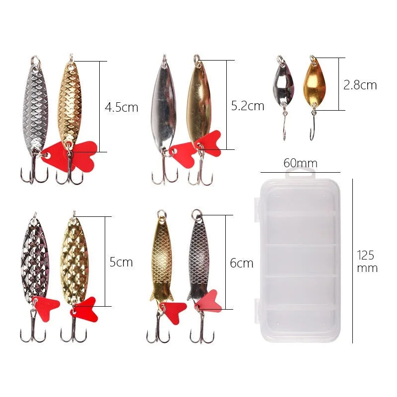 Pineapple-shaped fishing lure with gold and silver metal sequins in three package size options
