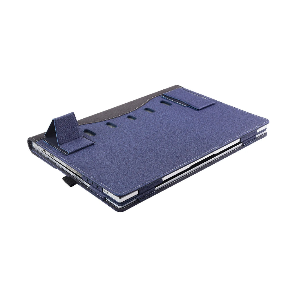 Black imitation leather protective sleeve for Microsoft Surface Laptop 6 with portable bracket design
