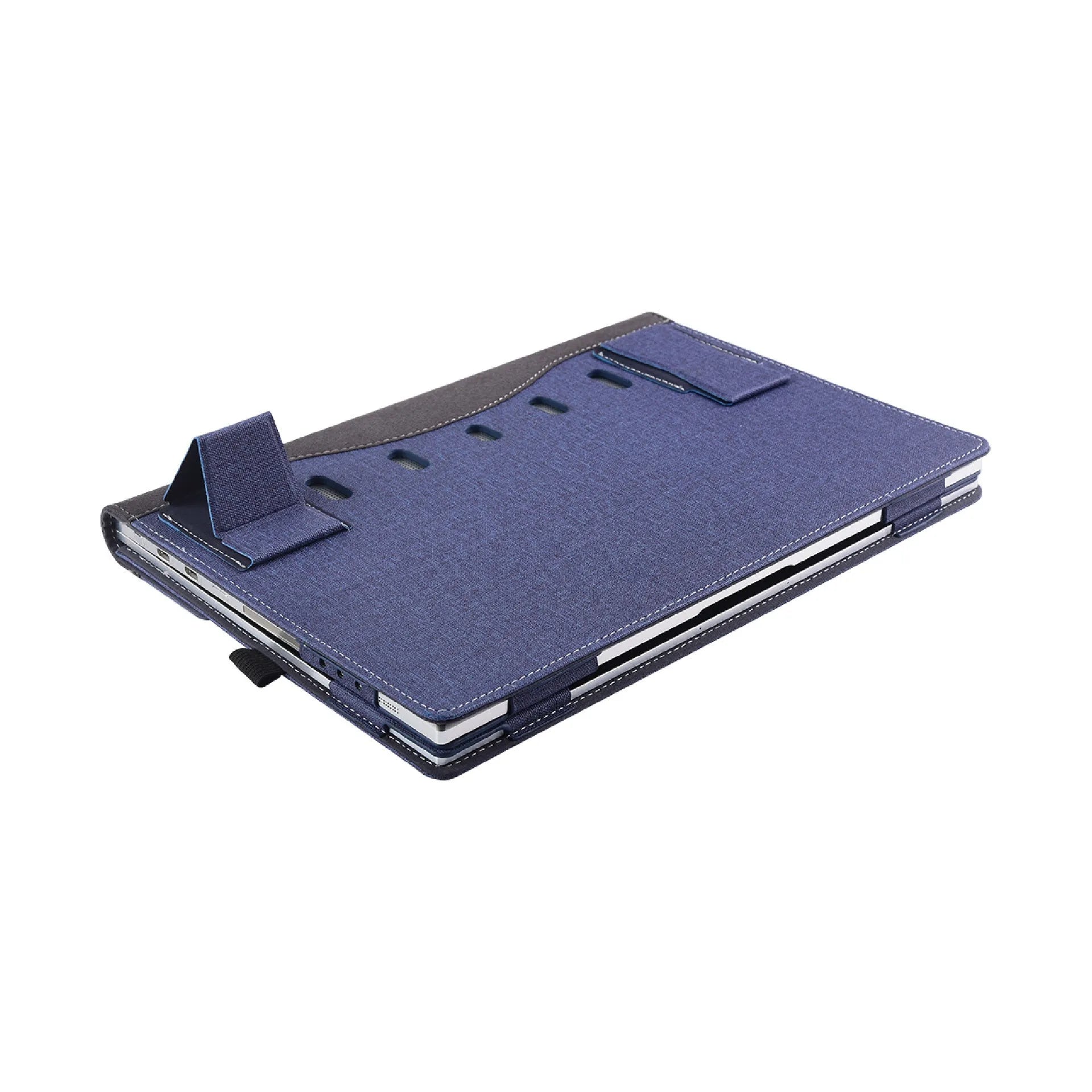 Black imitation leather protective sleeve for Microsoft Surface Laptop 6 with portable bracket design