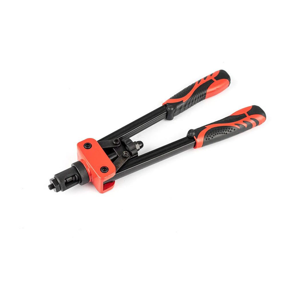 CQ14 model 14-inch alloy manual rivet nut tool with set of six interchangeable M3 to M10 gun tips.