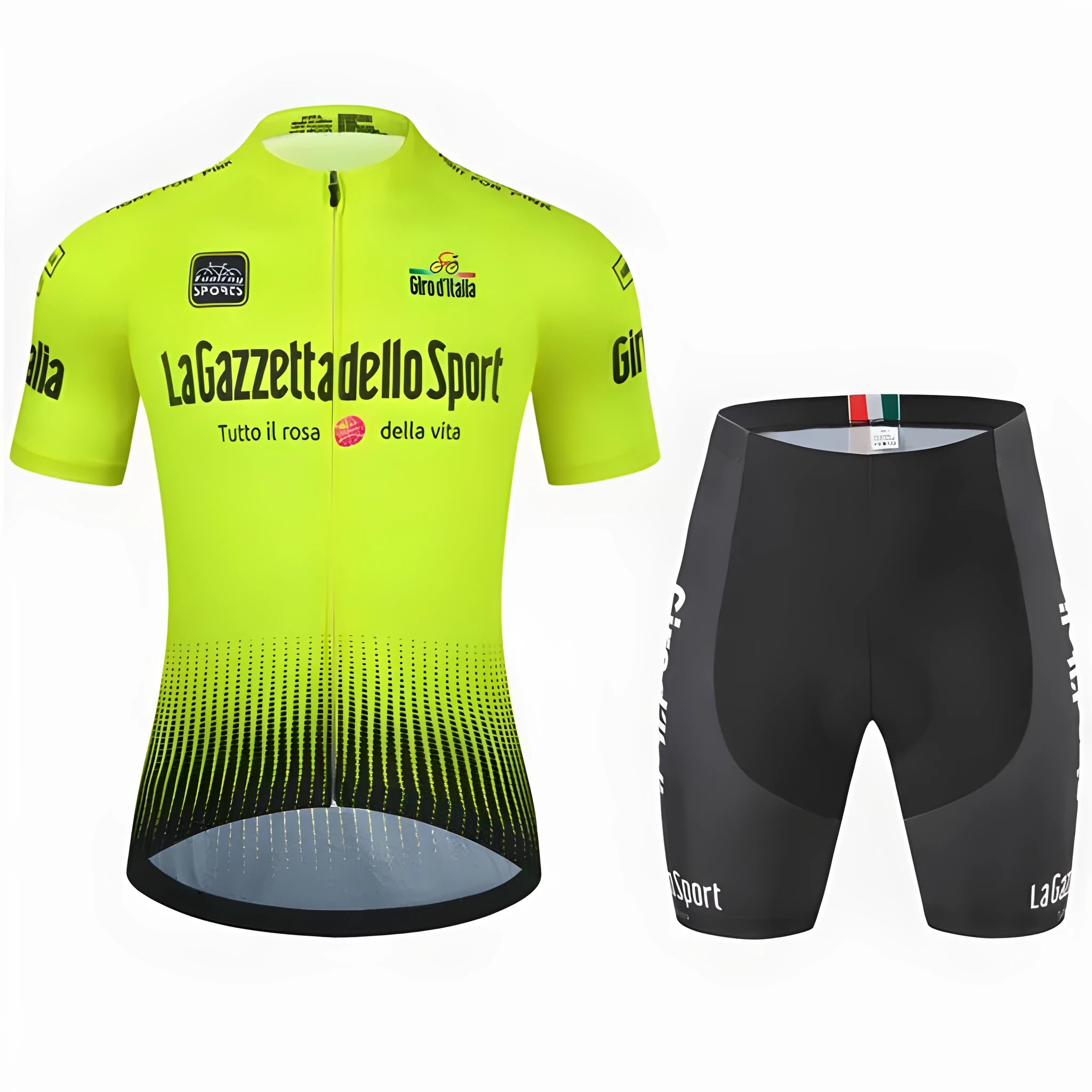 Short sleeve cycling jersey in quick-dry polyester fabric for summer road biking