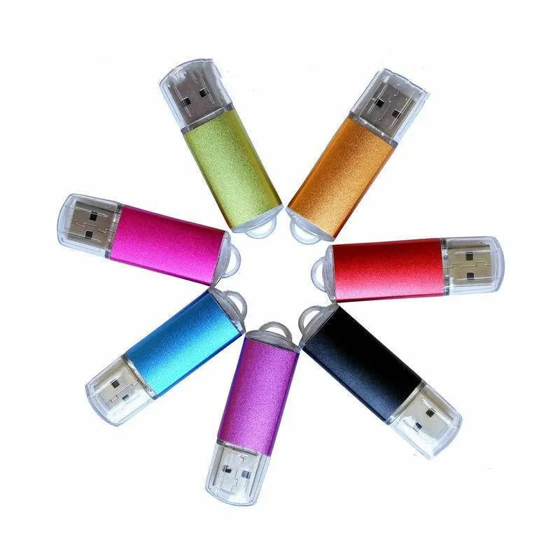 USB software encryption dongle with metal shell in multiple colours including black, blue, and red.