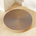 Round green cat scratching board and nest combination with replaceable corrugated cardboard insert