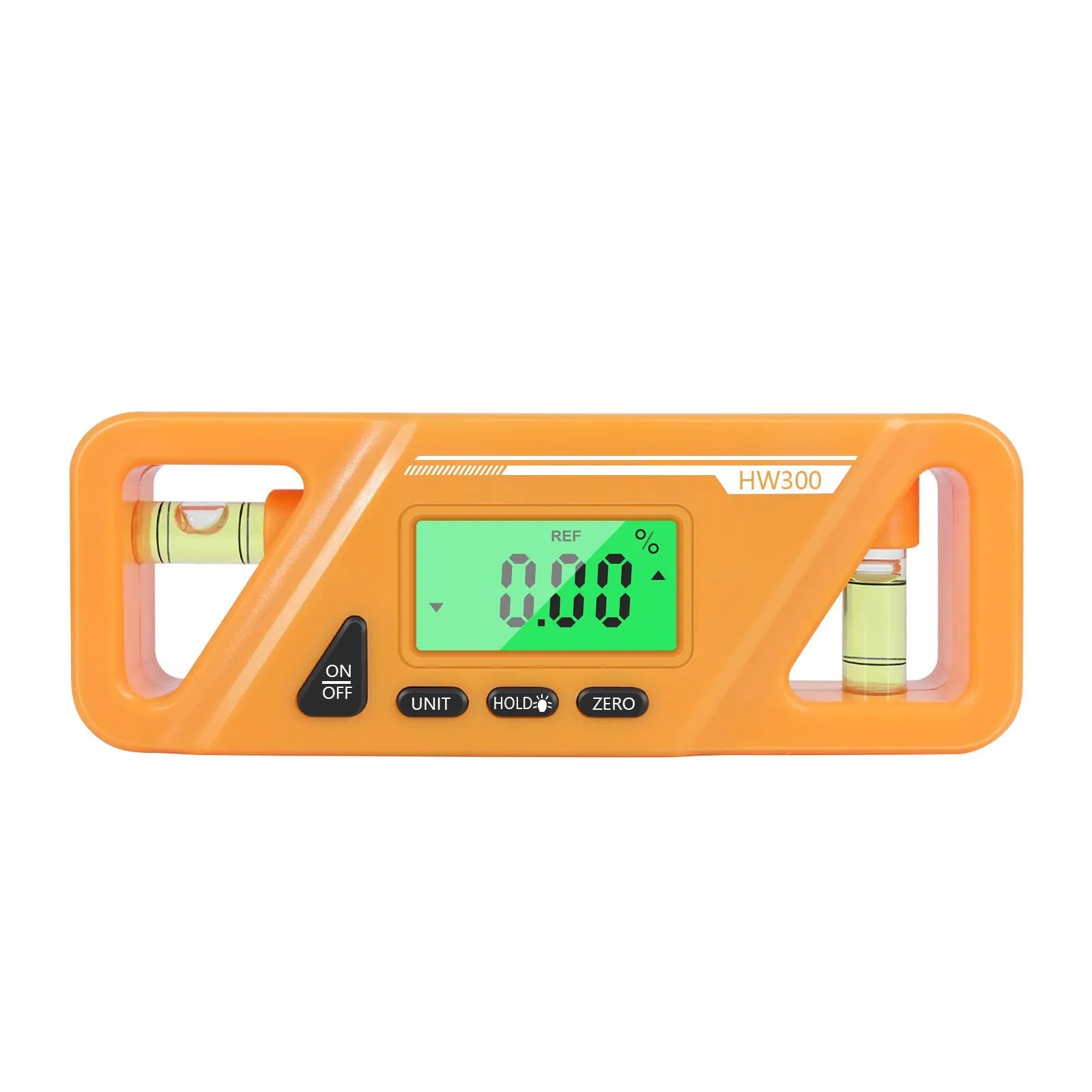 Black digital inclinometer level meter with magnetic base and LCD display showing an angle reading.