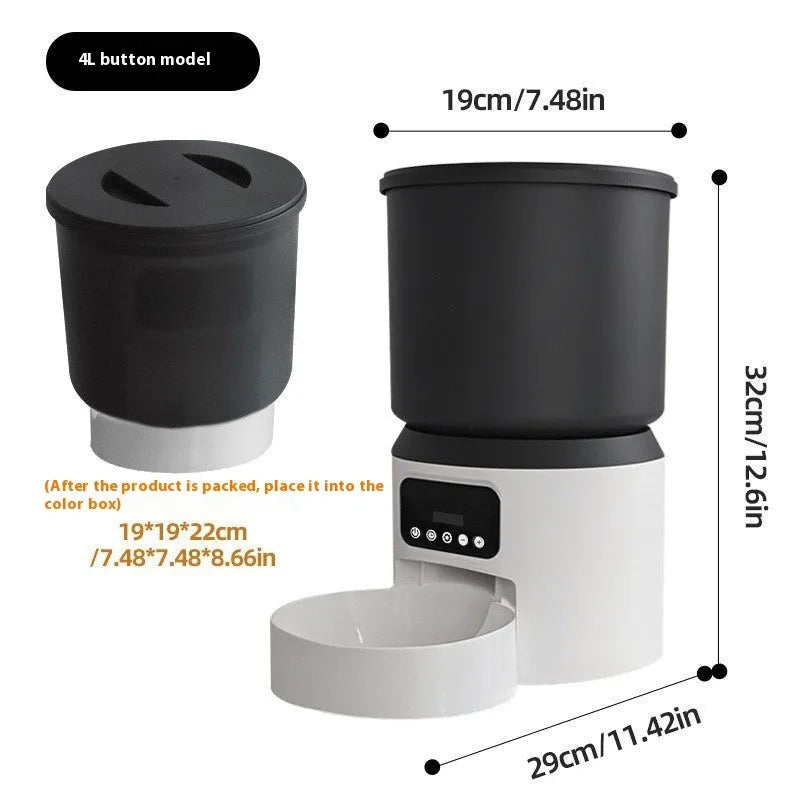 4L smart pet feeder with camera and stainless steel bowl