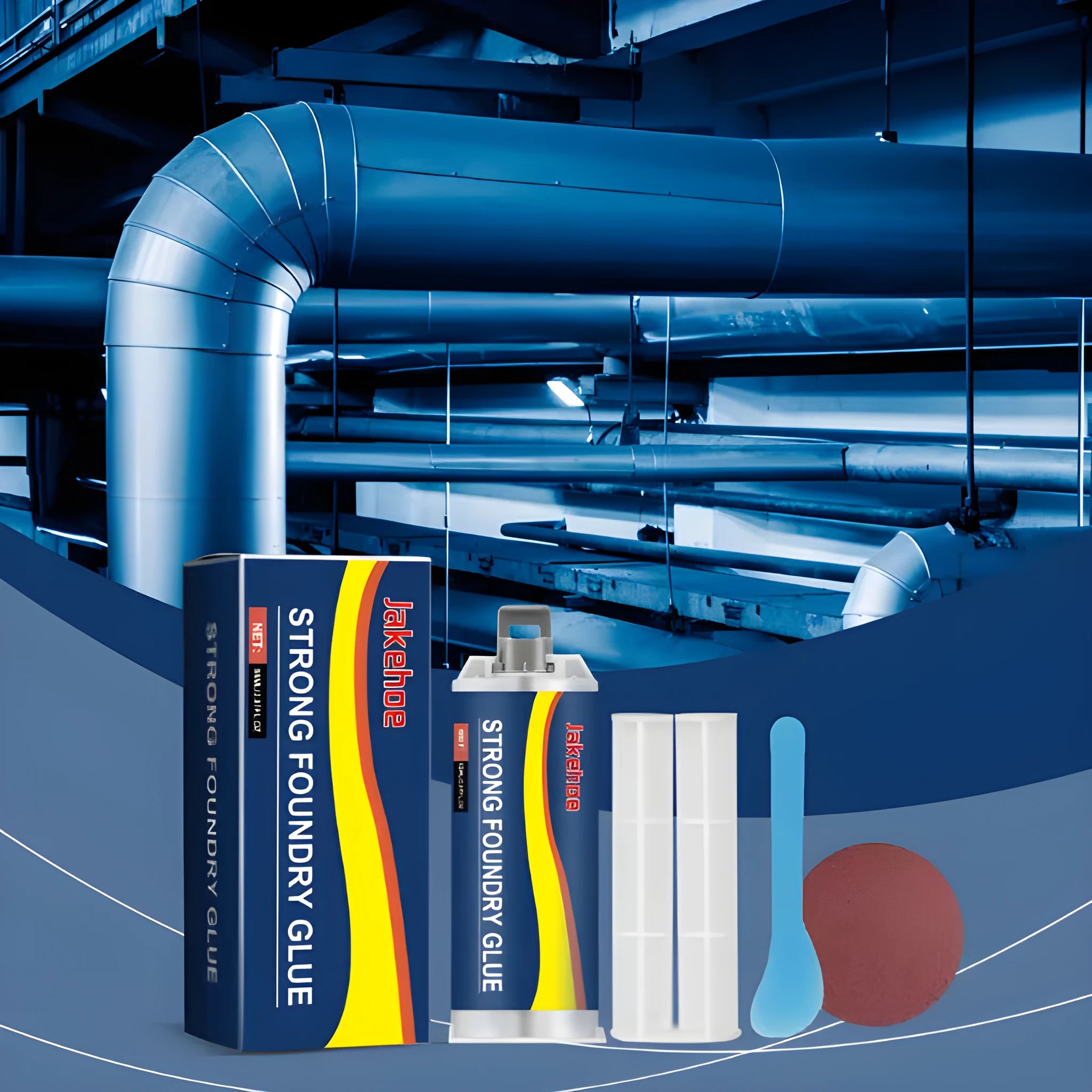 85ml metal sealant epoxy glue kit with pusher rod and tools for stainless steel copper aluminium repairs