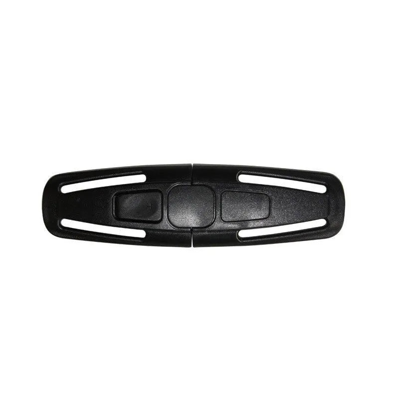 Black nylon PA66 vehicle child safety seat buckle clip measuring 14.5cm by 4cm