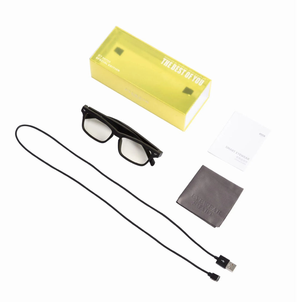 Smart Bluetooth glasses with open-ear audio design and polarised sunglasses lenses