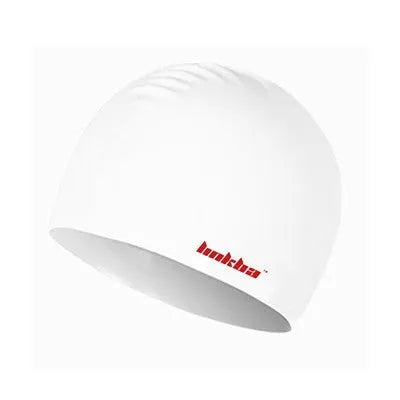 Silicone swimming cap with letter pattern design in multiple colour options