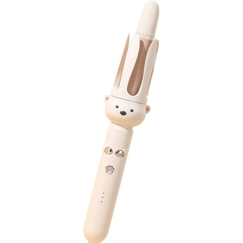 Beige anion automatic hair curler with negative ion technology and UK plug