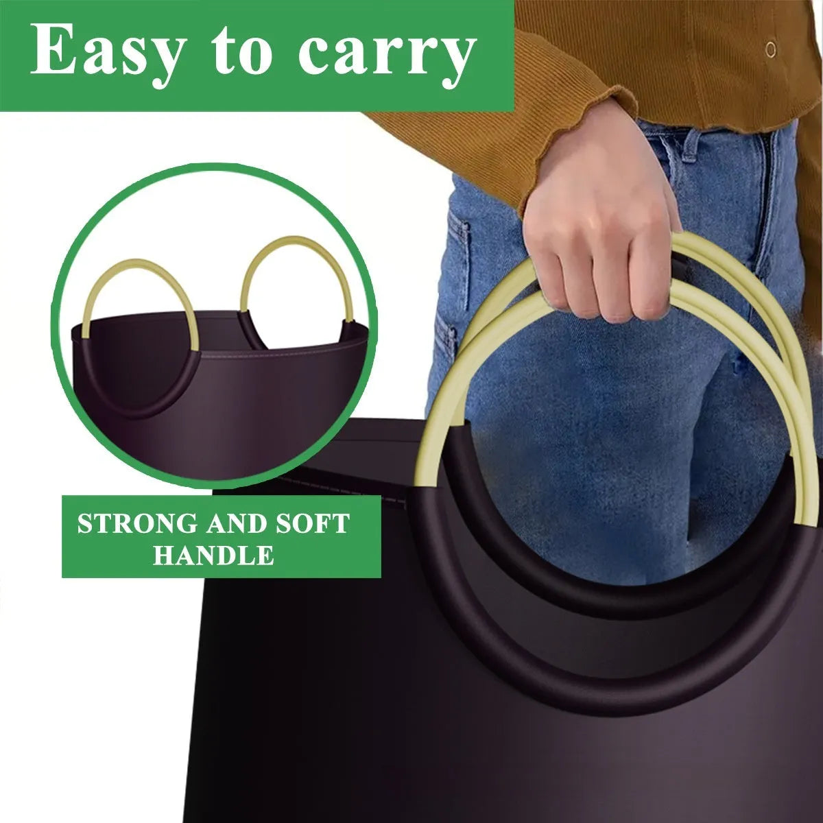 Round portable PP plastic trash can with 38cm diameter for office and outdoor waste disposal
