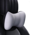 Ergonomic car headrest and lumbar support cushion with BASF memory foam in breathable starry sky net fabric on a car seat