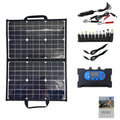 Black folding bag solar panel with 40 watt output and compact 425mm dimensions