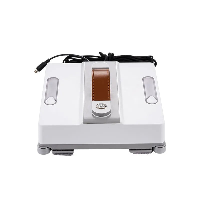 White intelligent window cleaning robot with dimensions 220mm by 220mm by 70mm