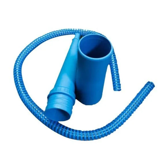 Blue plastic suction pipe with round head for appliance cleaning, 114cm length