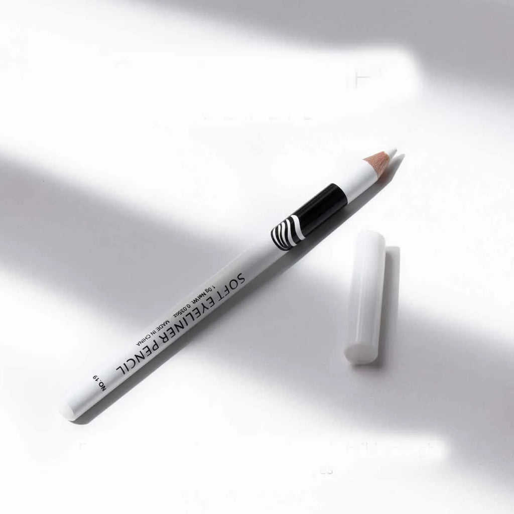 12 white waterproof eyeliner pencils in a box, smooth high gloss eye brightener makeup tools