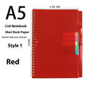 Erasable coil-bound notebook with stone paper pages showing black cover variant
