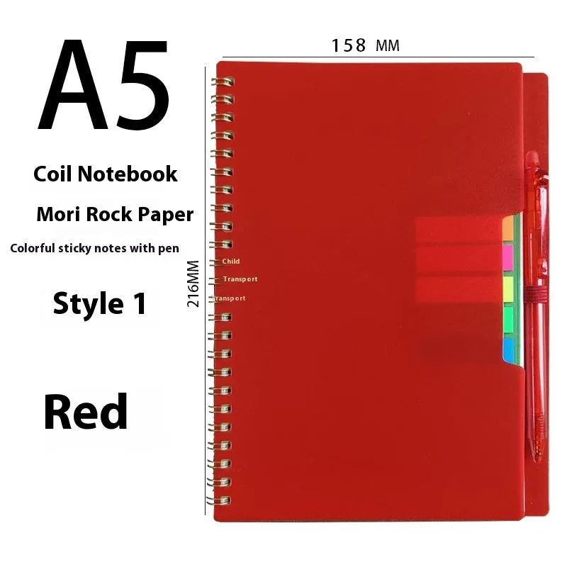 Erasable coil-bound notebook with stone paper pages showing black cover variant