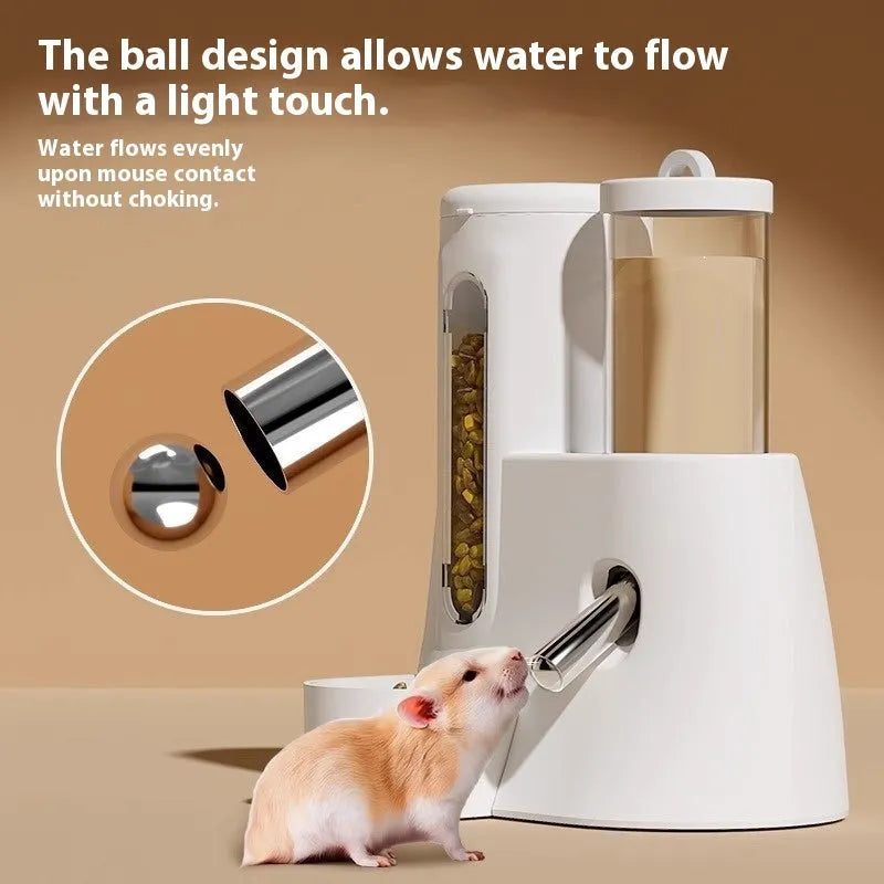 Hamster automatic drinking water feeder and food basin for Djungarian hamsters in blue colour