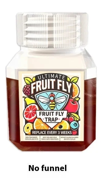 Bottle of SK003 fruit fly bait liquid for use in pest traps.