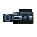 Black car dashboard camera with 5-inch screen, GPS, and mobile phone Wi-Fi interconnection.