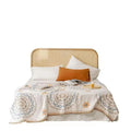 Cotton geometric pattern towel blanket in modern simplicity style shown on bed