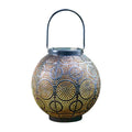 Solar-powered hollow decorative iron courtyard lamp with solar panel