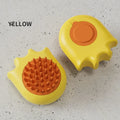 Blue pet bath brush with shampoo box and silicone bristles for cats and dogs