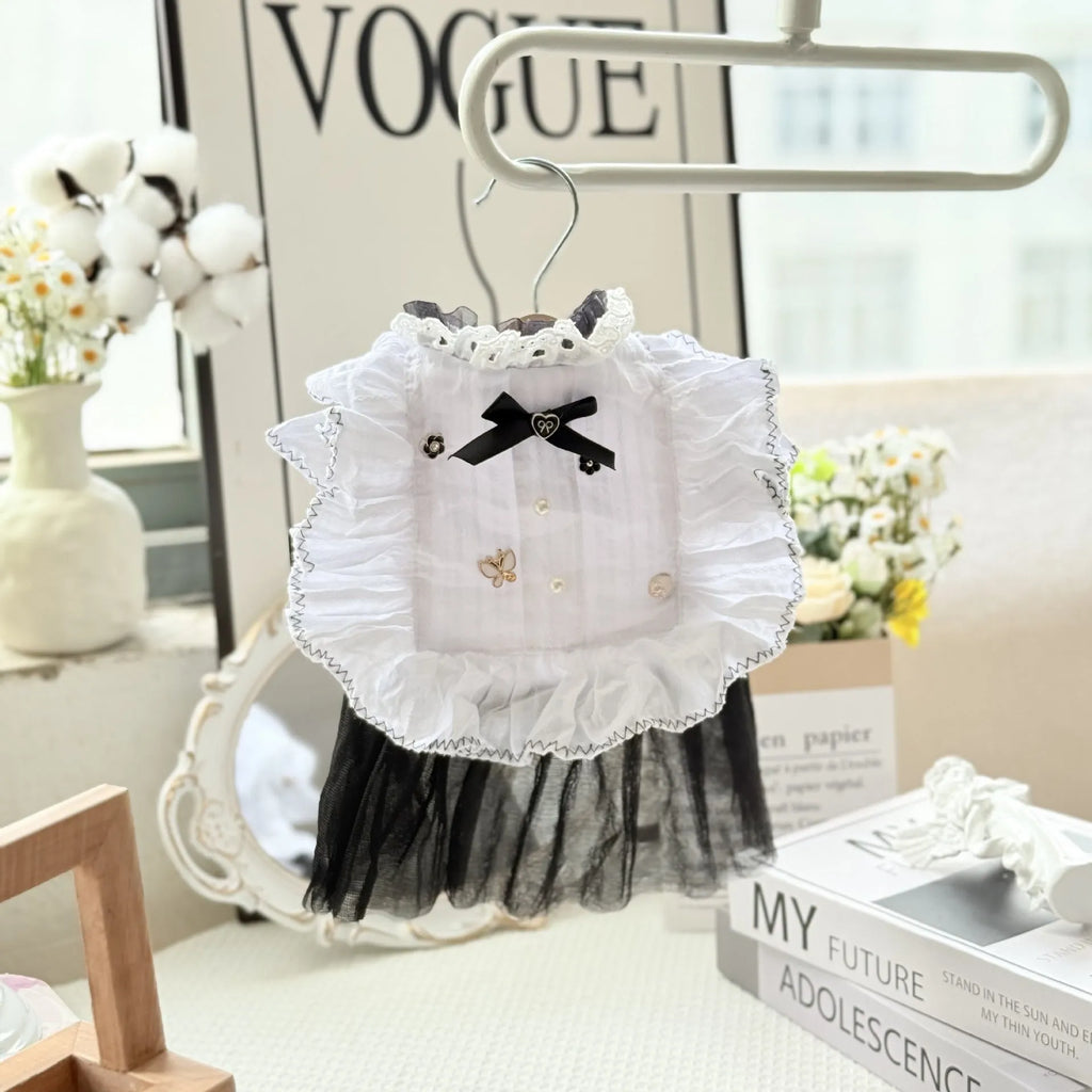 White yarn princess-style waltz gauze skirt for small dogs with five available sizes