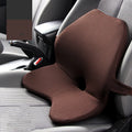 Car waist cushion with memory cotton filling for lumbar support, shown in beige colour