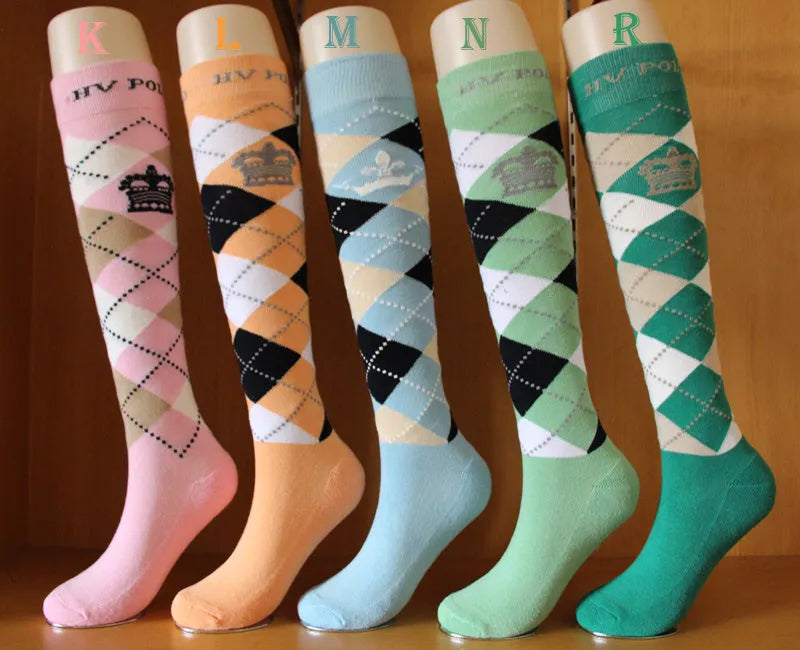 Unisex equestrian polo socks high tube cotton blend for rider leg protection