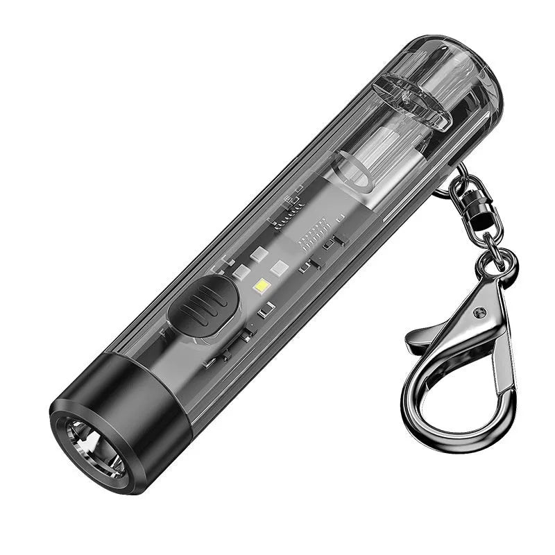 Fashion Personality Portable Outdoor Flashlight USB rechargeable plastic black