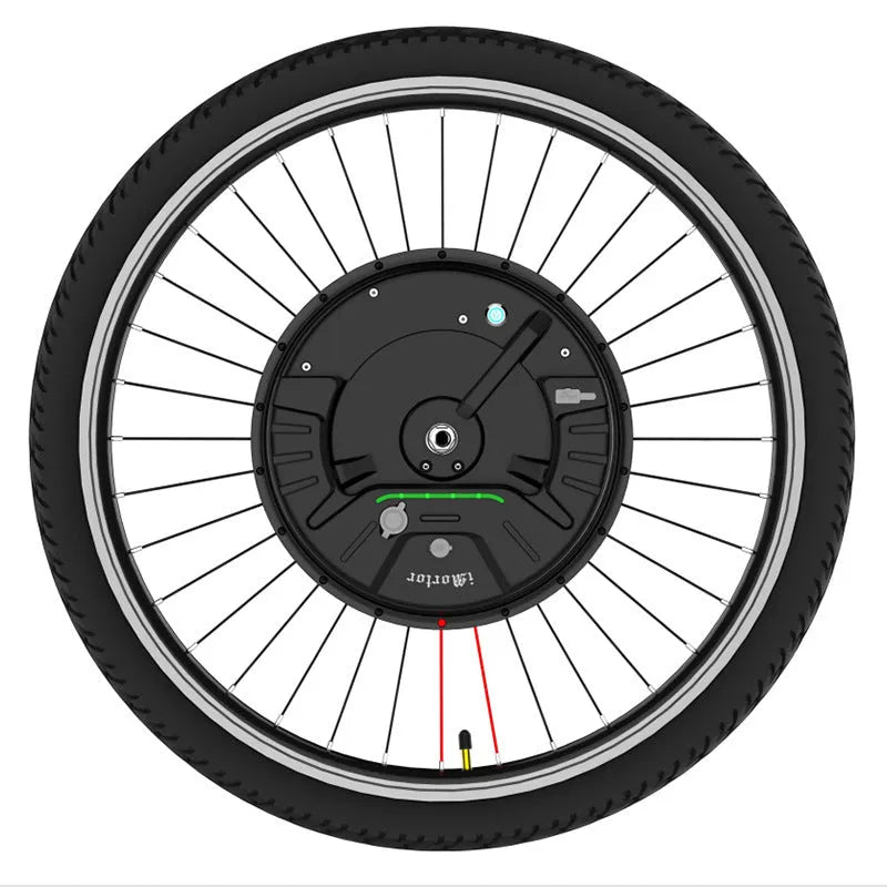 Imotor 3.0 intelligent micro-power wheel conversion kit for electric bicycle retrofit in black finish