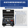 46-piece chromium vanadium steel socket ratchet wrench set with nickel plating for automotive repair